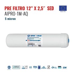 Pre Filtro in linea SED 2,5" X 12" - 5MCR ATT. 1/4" F (MADE IN EU) Sedimenti