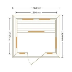 H02 Outdoor infrared sauna 2 seats 120x105x250cm