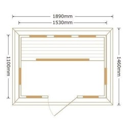 H03 Outdoor infrared sauna 3 seats 153x110x250cm