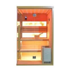 TDS Sauna finlandese con pietre di sale 2 posti 120x110x200cm