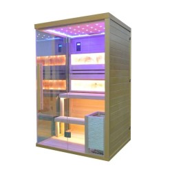 TDS Sauna finlandese con pietre di sale 2 posti 120x110x200cm