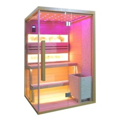 TDS Sauna finlandese con pietre di sale 2 posti 120x110x200cm