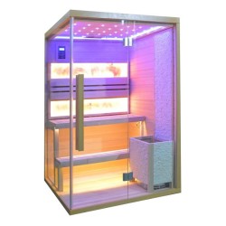 TDS Sauna finlandese con pietre di sale 2 posti 120x110x200cm