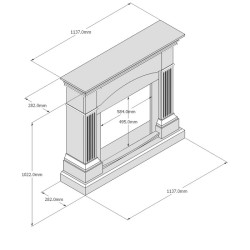 Caminetto a pavimento modello CETONA con cornice Grigia 750-1500W