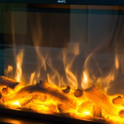 Caminetto a pavimento modello CETONA con cornice Grigia 750-1500W