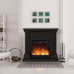 Caminetto a pavimento modello CETONA con cornice Wengè 750-1500W
