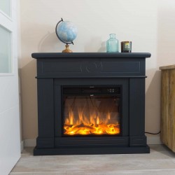 Caminetto a pavimento modello LIPARI con cornice Grigia 750-1500W