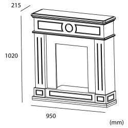 Caminetto a pavimento modello LIPARI con cornice Nera 750-1500W