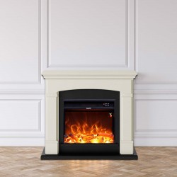 Caminetto a pavimento modello SIENA con cornice Bianco Crema 750-1500W