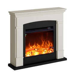 Caminetto a pavimento modello SIENA con cornice Bianco Crema 750-1500W