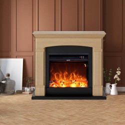 Caminetto a pavimento modello SIENA con cornice Rovere 750-1500W