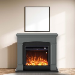 Caminetto a pavimento modello SIENA con cornice Grigio Scura 750-1500W