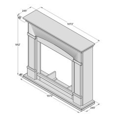 Caminetto a pavimento modello SIENA con cornice Wengè 750-1500W