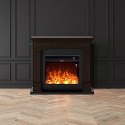 Caminetto a pavimento modello SIENA con cornice Wengè 750-1500W