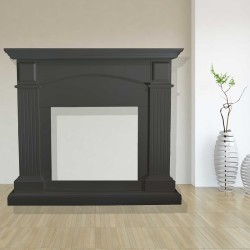 Cornice in Legno per Camino elettrico da incasso modello CETONA Grigio Scuro
