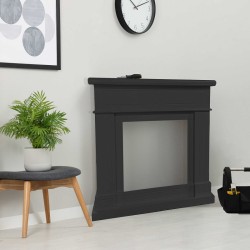 Cornice in Legno per Camino elettrico da incasso modello LIPARI Grigio
