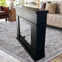 Cornice in Legno per Camino elettrico da incasso modello LIPARI Nero