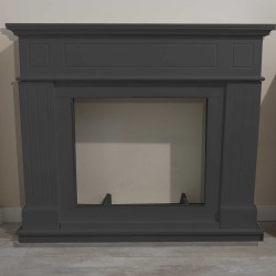 Cornice in Legno per Camino elettrico da incasso modello PIENZA Grigio Scuro
