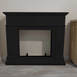Cornice in Legno per Camino elettrico da incasso modello PIENZA Nero