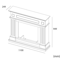 Cornice in Legno per Camino elettrico da incasso modello PIENZA Blu Turchese