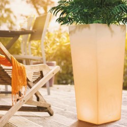Vaso luminoso squadrato H102 ricarica solare VASO-QUADRATO-SOLAR-102