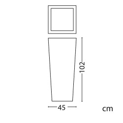 Vaso luminoso squadrato H102 ricarica solare VASO-QUADRATO-SOLAR-102