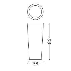 Vaso luminoso rotondo H86 ricarica solare  VASO-ROTONDO-SOLAR-86