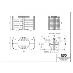 Half Height Turnstile TiSO by Sicurit CYCLONE-TWIN-L - 120° U-arms