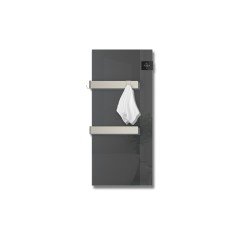 Silk EVO Anthracite Glass 1000W Towel Warmer DualTherm + fan Radialight SIL10031