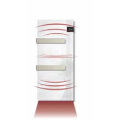 Silk EVO White Glass 1000W Towel Warmer DualTherm + fan Radialight SIL010021
