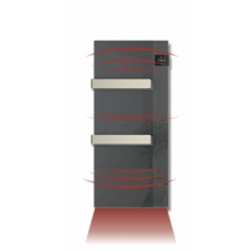 Silk EVO Anthracite Glass 1000W Towel Warmer DualTherm + fan Radialight SIL10031