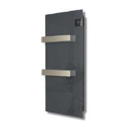 Silk EVO Anthracite Glass 1000W Towel Warmer DualTherm + fan Radialight SIL10031