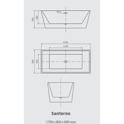 Free standing bath indoor 1 seat 160x80x58cm