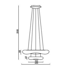 60W Lampadario Led design 2 quadri