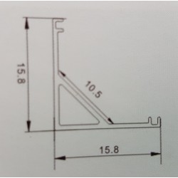 Barra alluminio 45° 2mt per strip led bianca