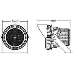 500W Proiettore Led Sport 45° beam angle dimmerabile