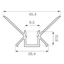 Milky Aluminum Bar for Gypsum Inner Corner 2 mt