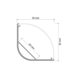Barra Alluminio Milky per cartongesso Corner Round 2 mt