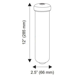 Post Filtro in linea GAC 2.5" X 12" - Att. 1/4" F Carbone Attivo Granulare