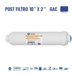 Post Filtro in linea GAC 2" X 10" - Att. 1/4" F Carbone Attivo Granulare