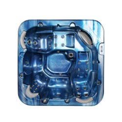 Square whirlpool hot tub outdoor 5 seats 215x215x93cm